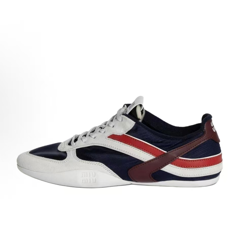 미우미우 트리컬러 레더 스니커즈 여성 신발