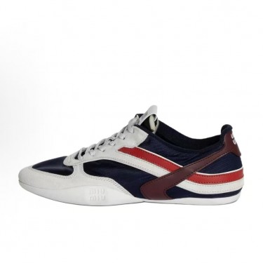 미우미우 트리컬러 레더 스니커즈 여성 신발