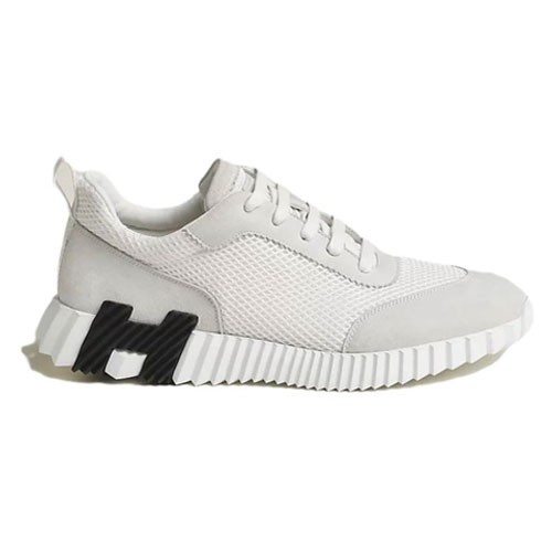 에르메스 바운싱 파라슈트 패브릭·스웨이드 고트스킨 스니커즈 블랑