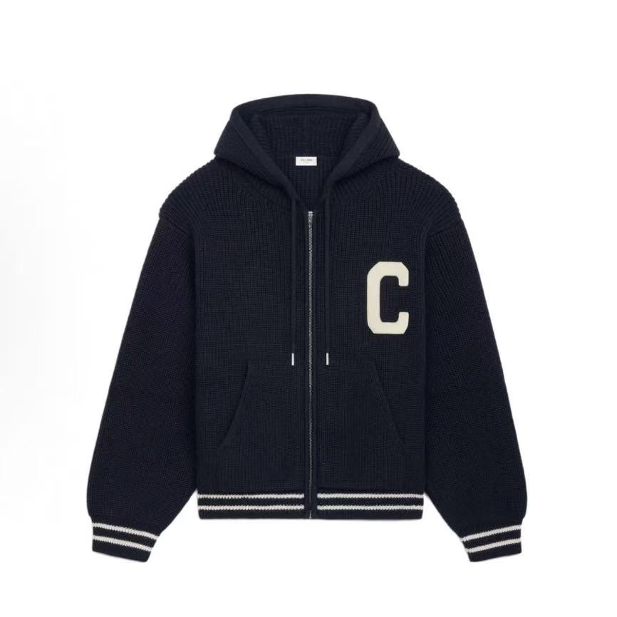 셀린느 버블 코튼 로고 패치 니트 자켓 (X공장)