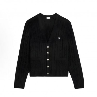 셀린느 케이블 니트 캐시미어 가디건 블랙 (X공장)
