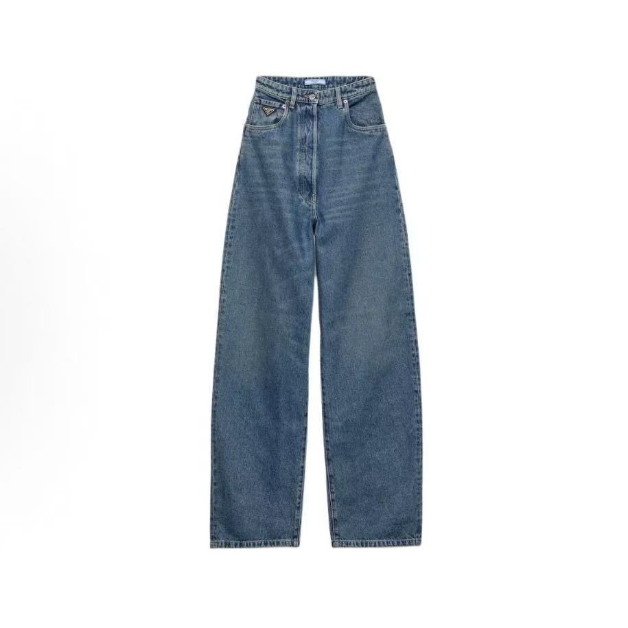 프라다 트라이앵글 로고 데님 팬츠 블루   (X공장)