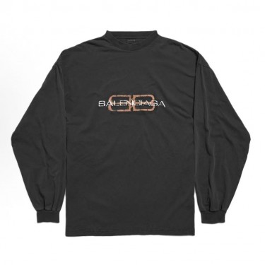 발렌시아가 25FW BB 시리즈 빈티지 워시드 티셔츠 블랙