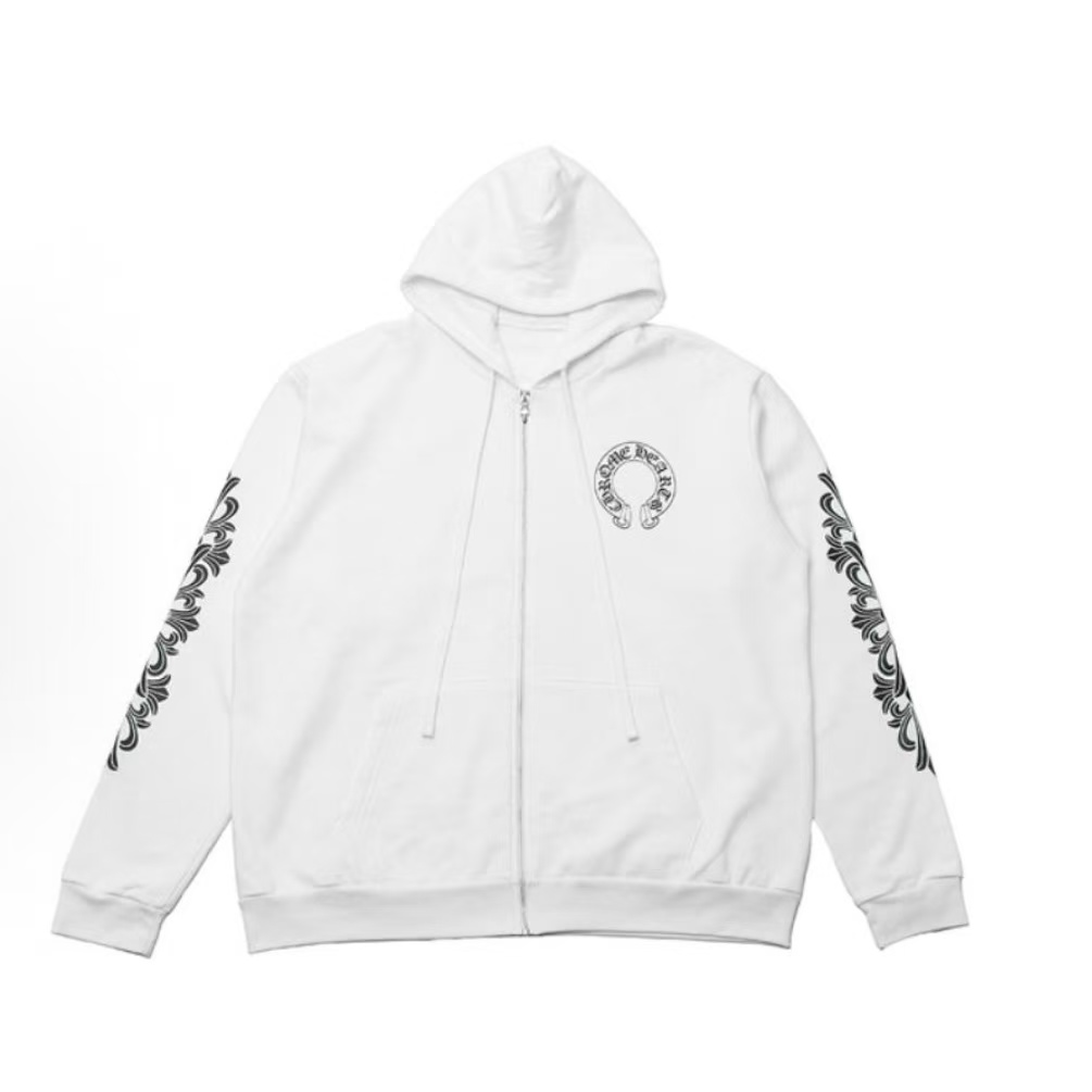 크롬하츠 25 신상 말굽 키린 지퍼 자켓 화이트