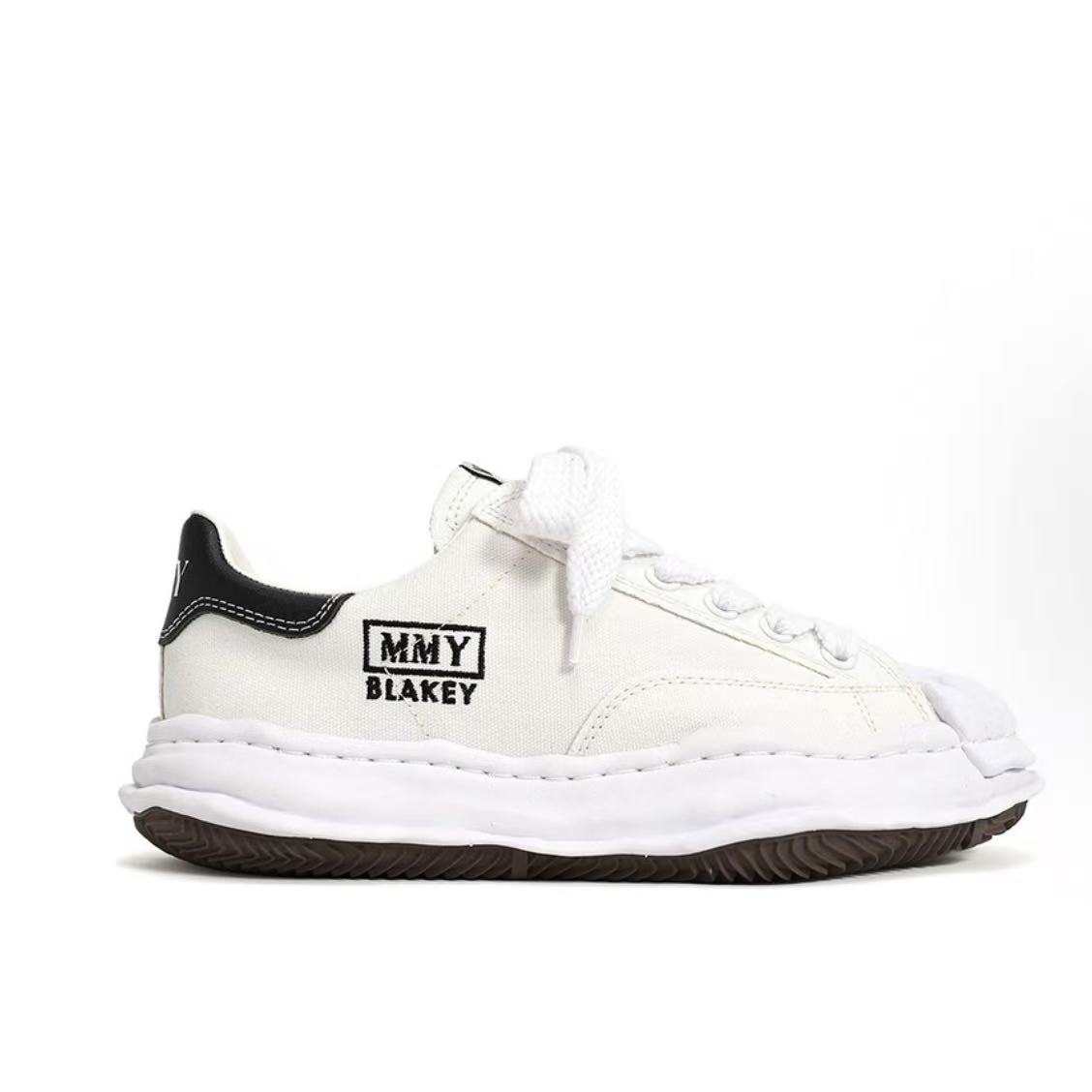 메종 미하라 야스히로 Shell Toe 옐로우솔 캔버스 스니커즈 화이트