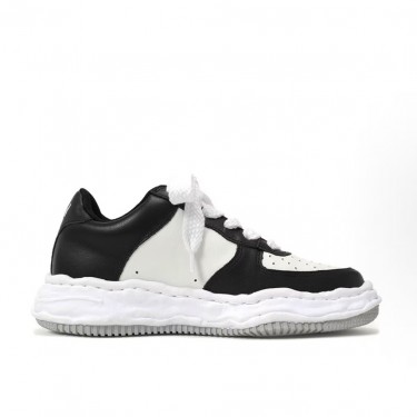 메종 미하라 야스히로 Blakey 로고 컴포트 레이스업 스니커즈 블랙