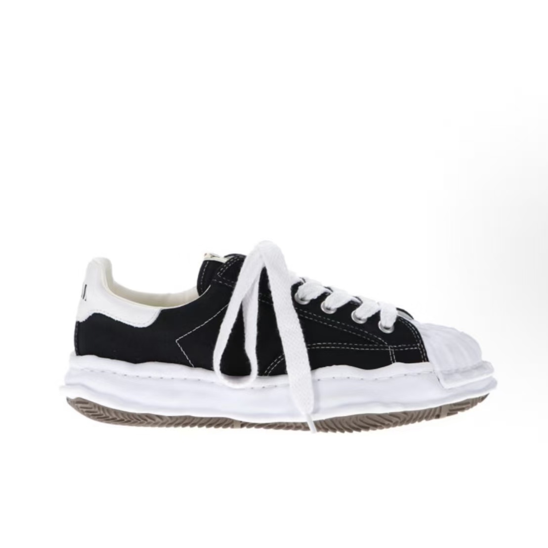 메종 미하라 야스히로 Blakey 로고 컴포트 레이스업 스니커즈 블랙