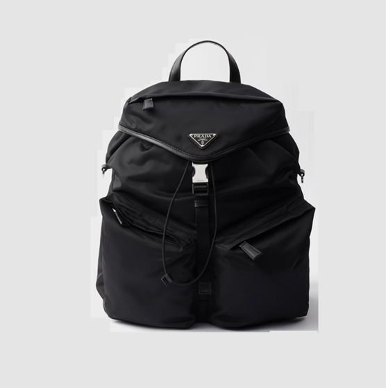 프라다 2VZ111 리나일론 백팩 블랙 명품 가방 사피아노 가죽 디테일