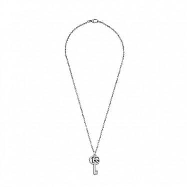 구찌 더블지 키 모티프 925 실버 네크리스 남녀공용 실버