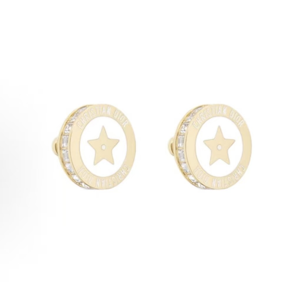 디올 디올 나이트 코드 크리스탈 이어링 남녀공용 골드