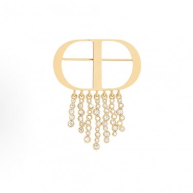 디올 알파벳 로고 골드 도금 메탈 브로치 남녀공용 커플용