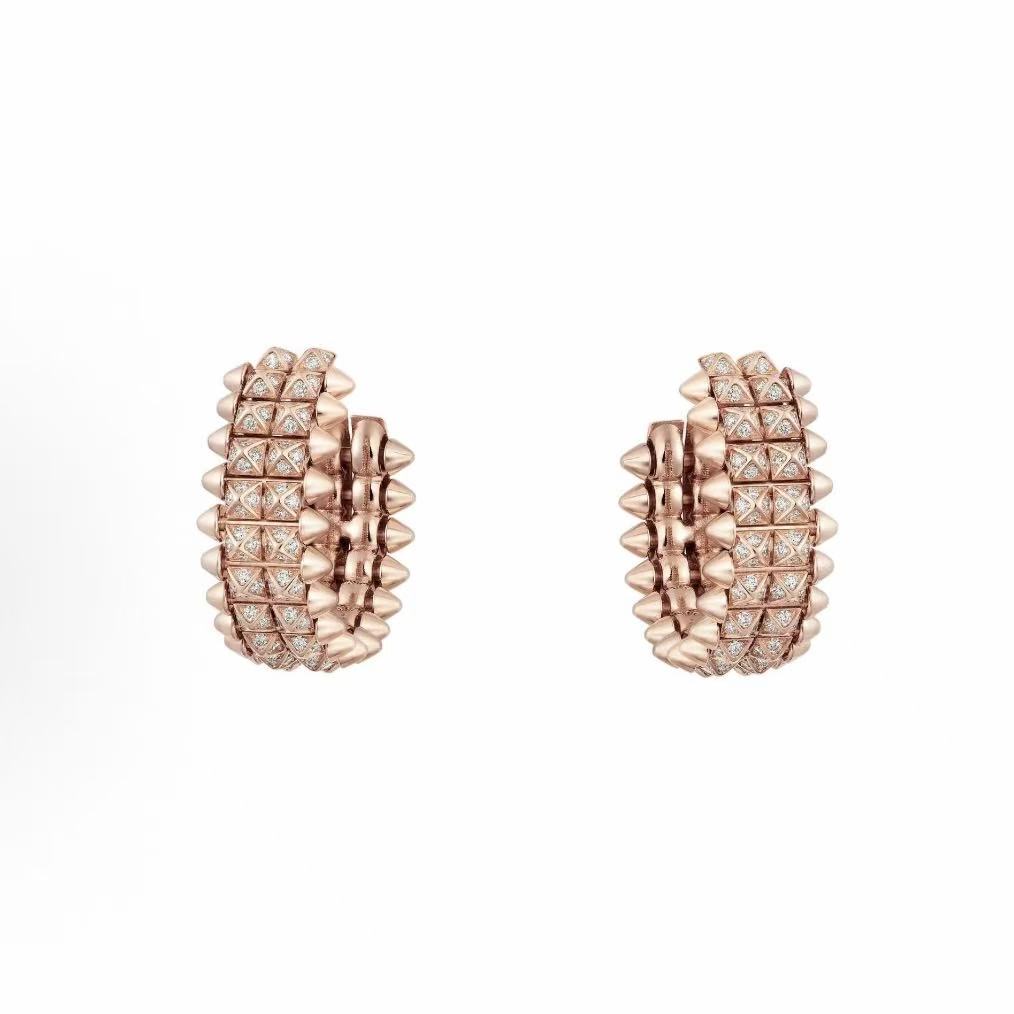 까르띠에 우아한 클래식 디자인 로즈 골드 이어링 여성용 한쌍