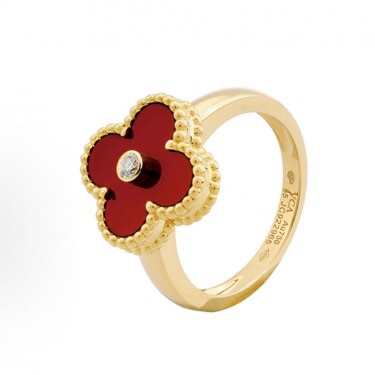 반클리프 아펠 빈티지 알함브라 말라카이트 반지 여성용