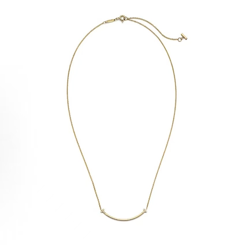 티파니 T 시리즈 스마일 다이아몬드 펜던트 18K 목걸이