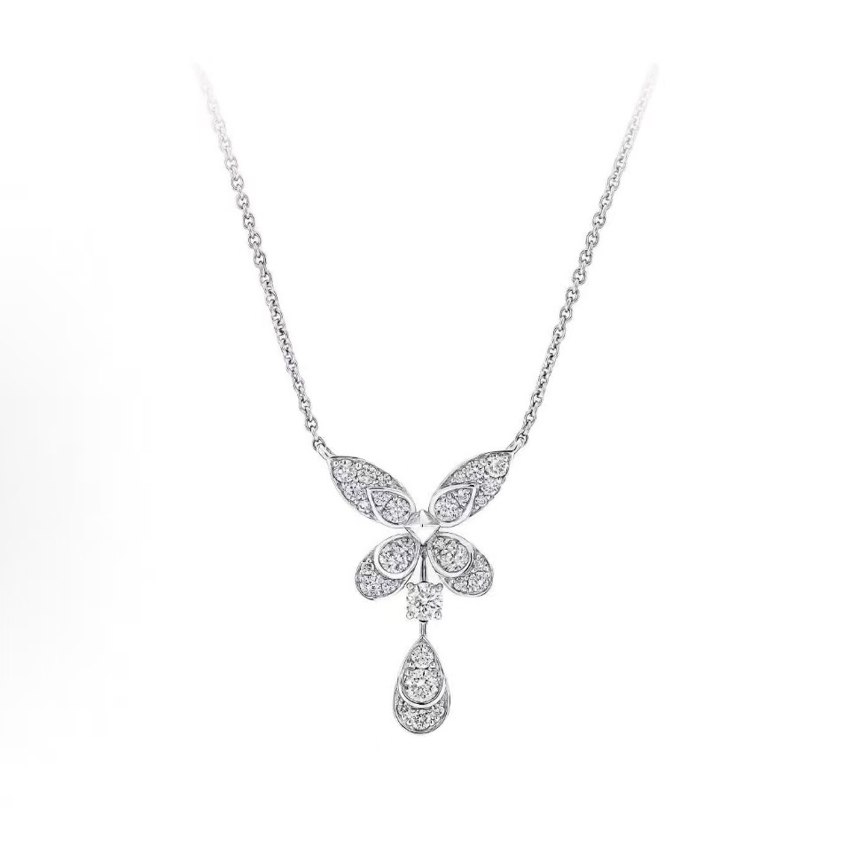 Graff 오리지널 디자인 18K 화이트골드 화이트 다이아몬드 목걸이 커플 유니섹스