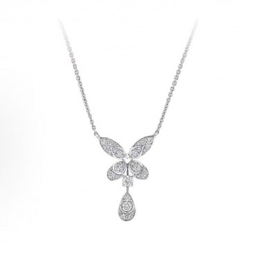 Graff 오리지널 디자인 18K 화이트골드 화이트 다이아몬드 목걸이 커플 유니섹스