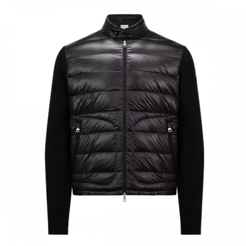 몽클레르 패디드 코듀로이 시리즈 솔리드 울 배색 지퍼 긴팔 다운 재킷 남성용 (탑몽X)