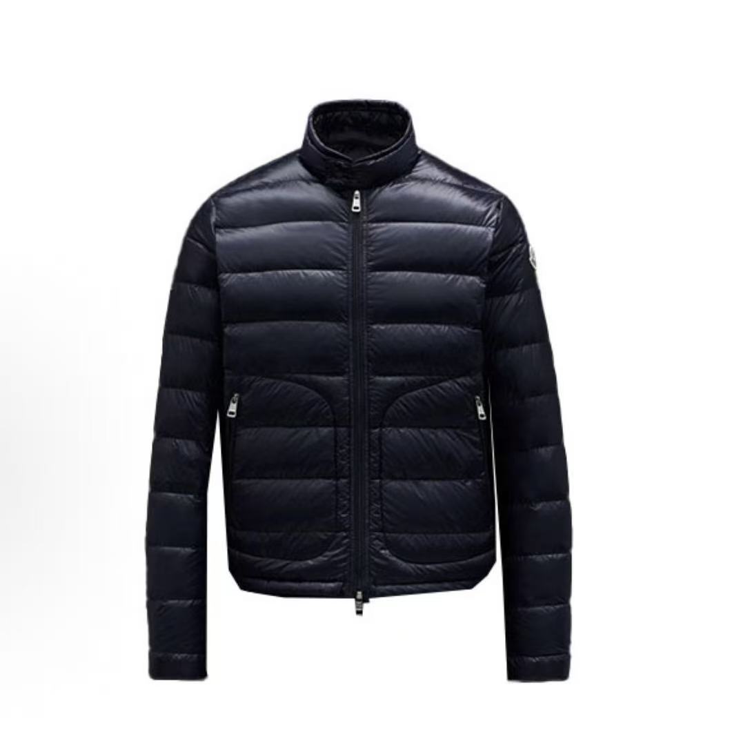 몽클레르 남성 Acorus 시리즈 스키 시즌 안감 광택 경량 하이넥 구스다운 재킷 블루 (탑몽X)