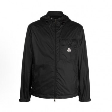몽클레르 SS23 사마카르 로고 패치 후드 집업 자켓 남성용 블랙 (탑몽X)