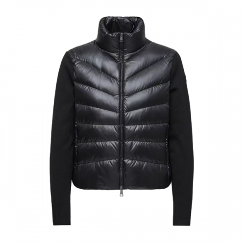 몽클레어 CARDIGAN FW25 패치워크 루즈핏 긴팔 지퍼 울 다운 자켓 여성용 (탑몽X)