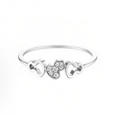 큐일린 Wulu 18K 화이트 골드 오픈워크 파베 링 여성용