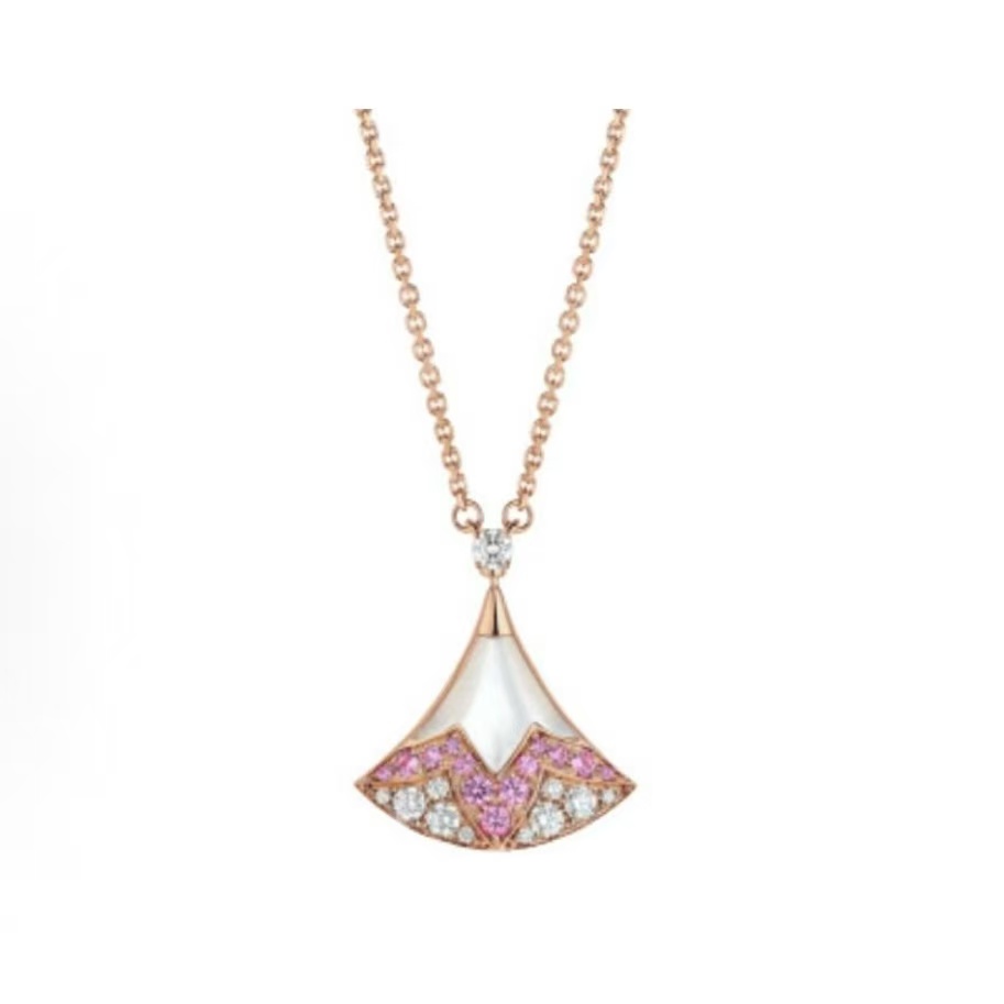 불가리 디바스 드림 18K 로즈골드 네크리스 여성용 핑크