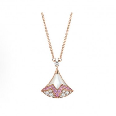 불가리 디바스 드림 18K 로즈골드 네크리스 여성용 핑크