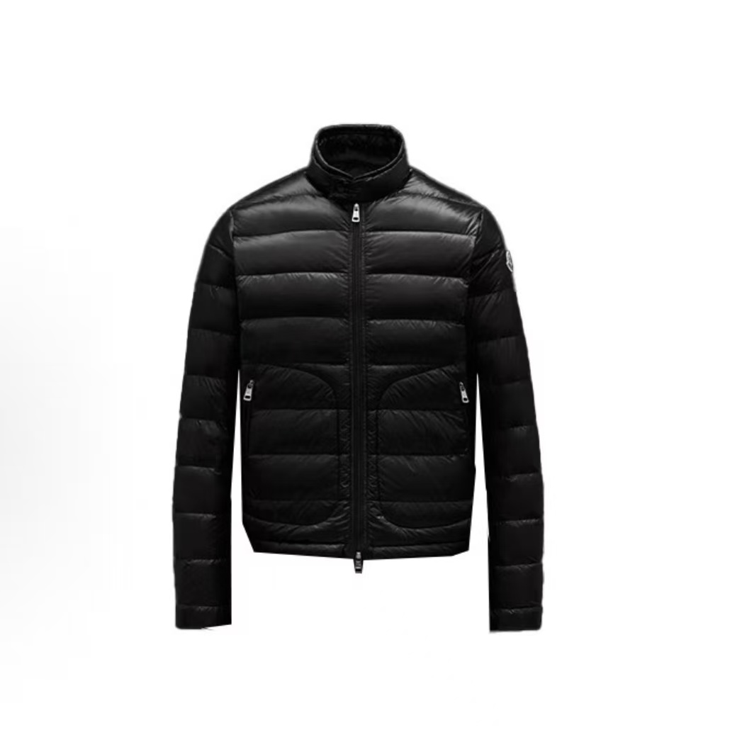 몽클레르 Acorus 시리즈 스키 시즌 단색 글로시 경량 하이넥 구스다운 재킷 남성용 블랙
