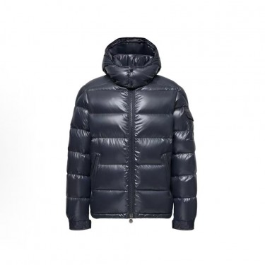 몽클레르 시리즈 구스다운 스키 시즌 단색 글로시 방수 보온 숏 후드 다운 재킷 겨울용 블루