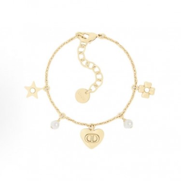 디올 모던 레진 진주 골드 브레이슬릿 남녀공용 커플용