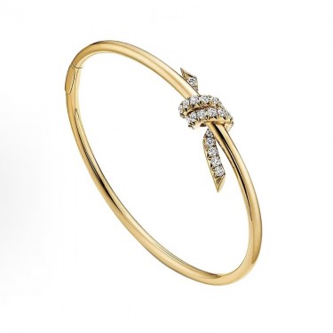 티파니 티파니 노트 시리즈 로프 결 디테일 다이아몬드 18K 골드 팔찌 여성용