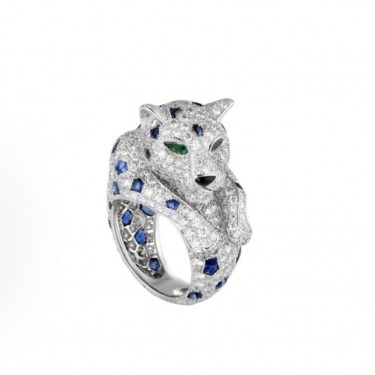 까르띠에 팬더 플래티넘 에메랄드 사파이어 오닉스 다이아몬드