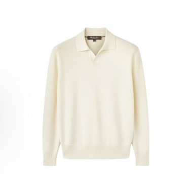 로로피아나 FW25 긴팔 라인 포인트 폴로셔츠 남성용 베이지 (B+공장)