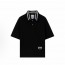 우영미 솔리드 레터 반팔 폴로셔츠 남성용 블랙