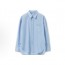 우영미 SS25 남성 가슴 포켓 칼라 긴팔 셔츠 블루