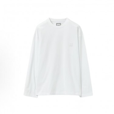 우영미 남성 레터 플라워 드롭숄더 라운드넥 긴팔 티셔츠