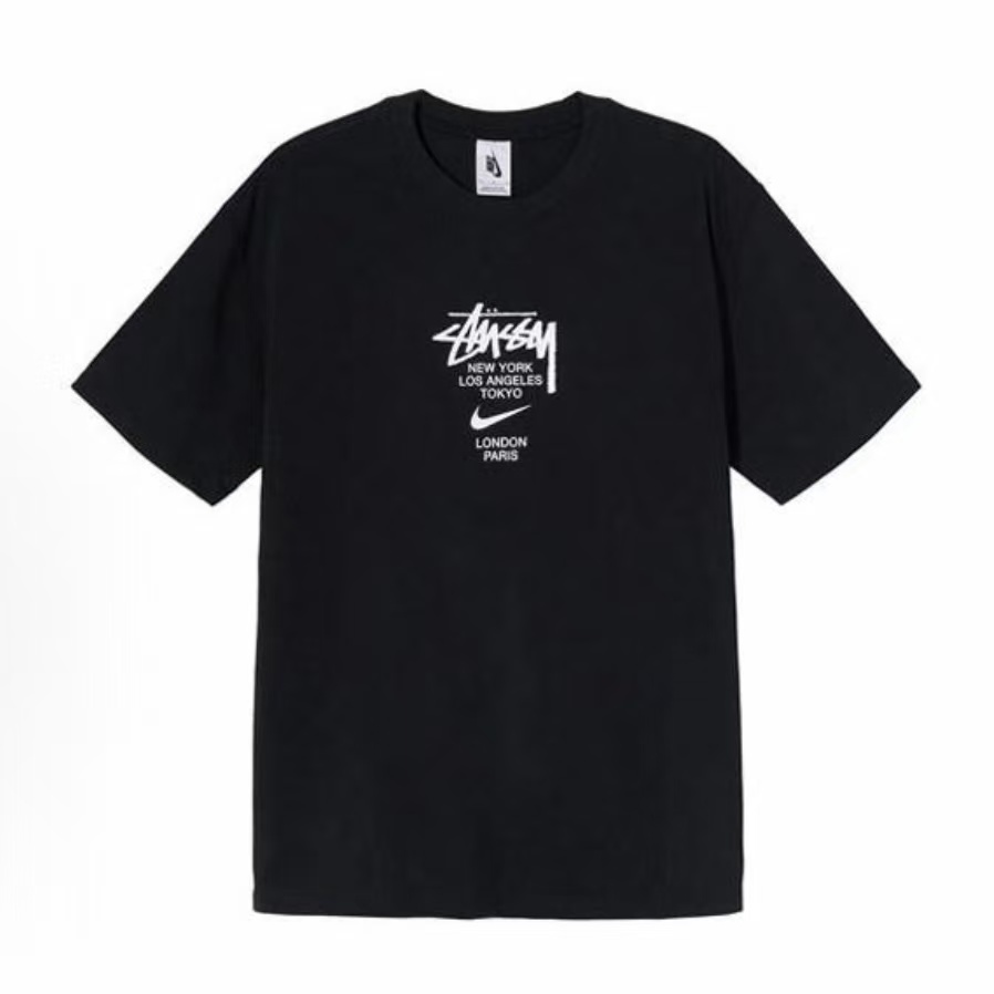 스투시 x 나이키 로고 반소매 티셔츠 남녀공용