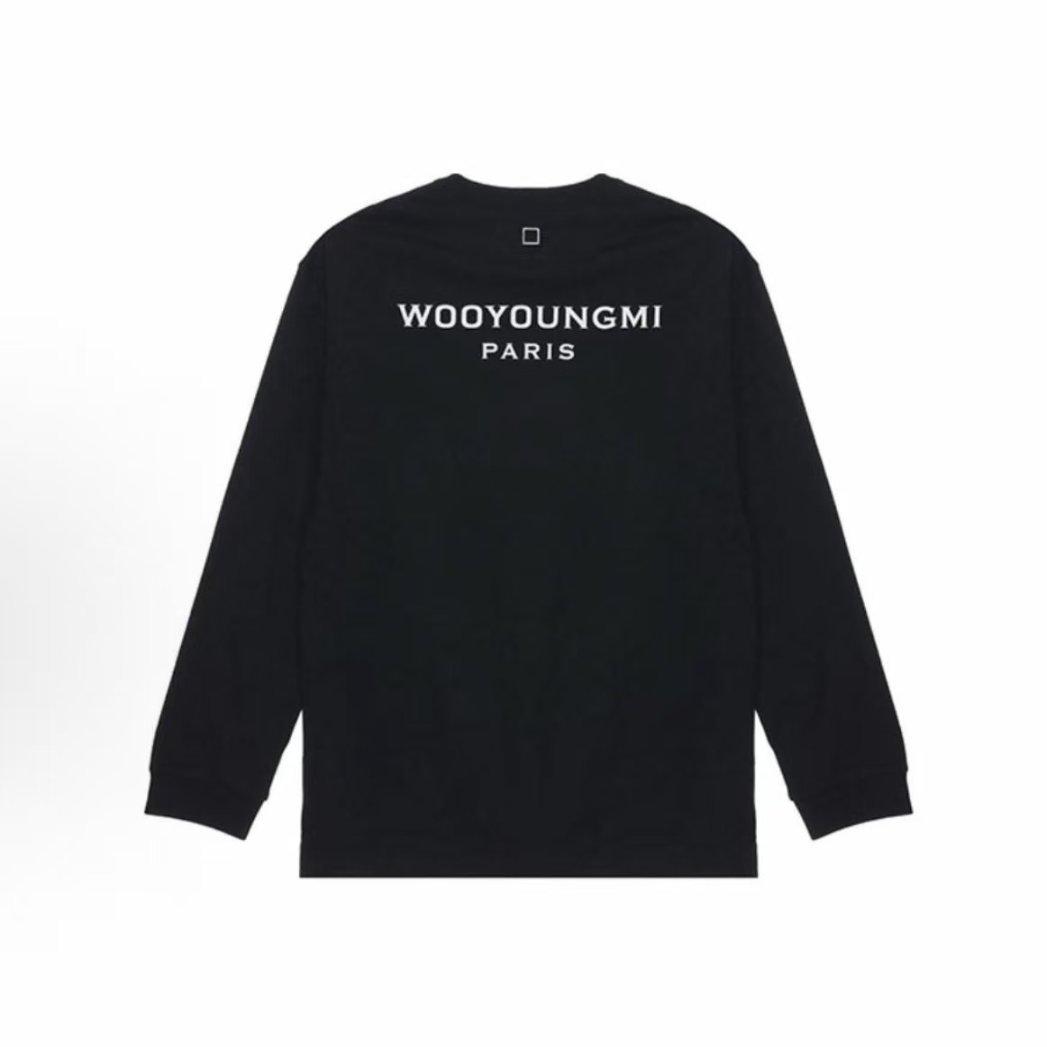 우영미 SS22 솔리드 크루넥 풀오버 롱슬리브 티셔츠 블랙