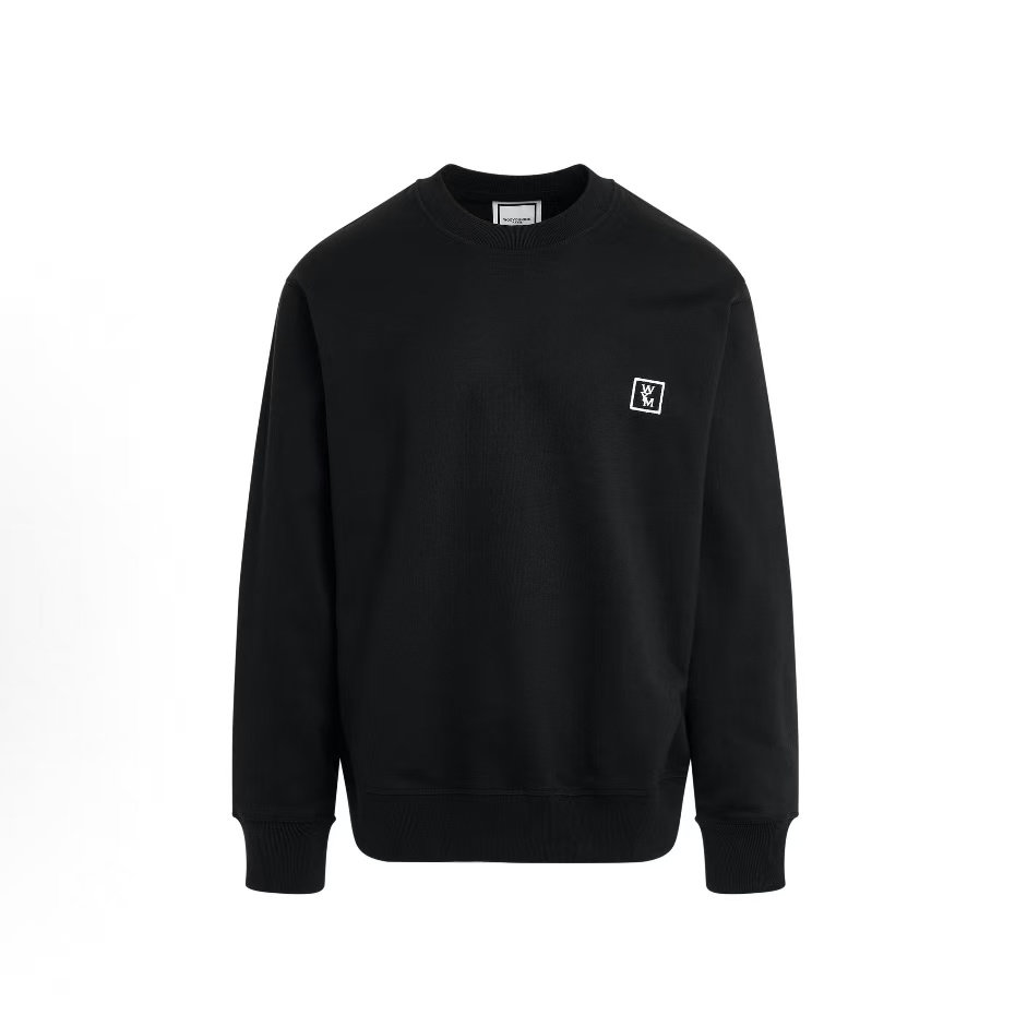 우영미 로고 크루넥 맨투맨 남성용 블랙