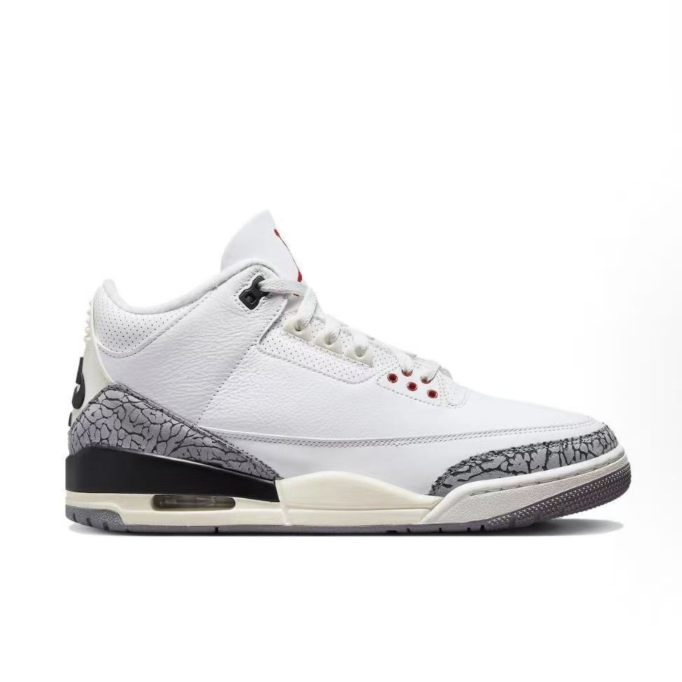 조던 에어 조던 3 화이트 시멘트 리이매진드 화이트 그레이 미드탑 스니커즈 (X공장)