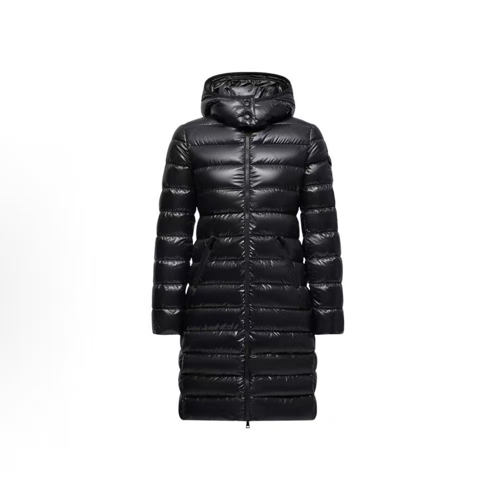 몽클레어 모카 롱 후드 유광 구스다운 패딩 여성용 블랙 (지이공장)