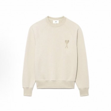 아미파리스 심플 니트 하트 라운드넥 풀오버 스웨트셔츠 살구 색 (탑아미공장)