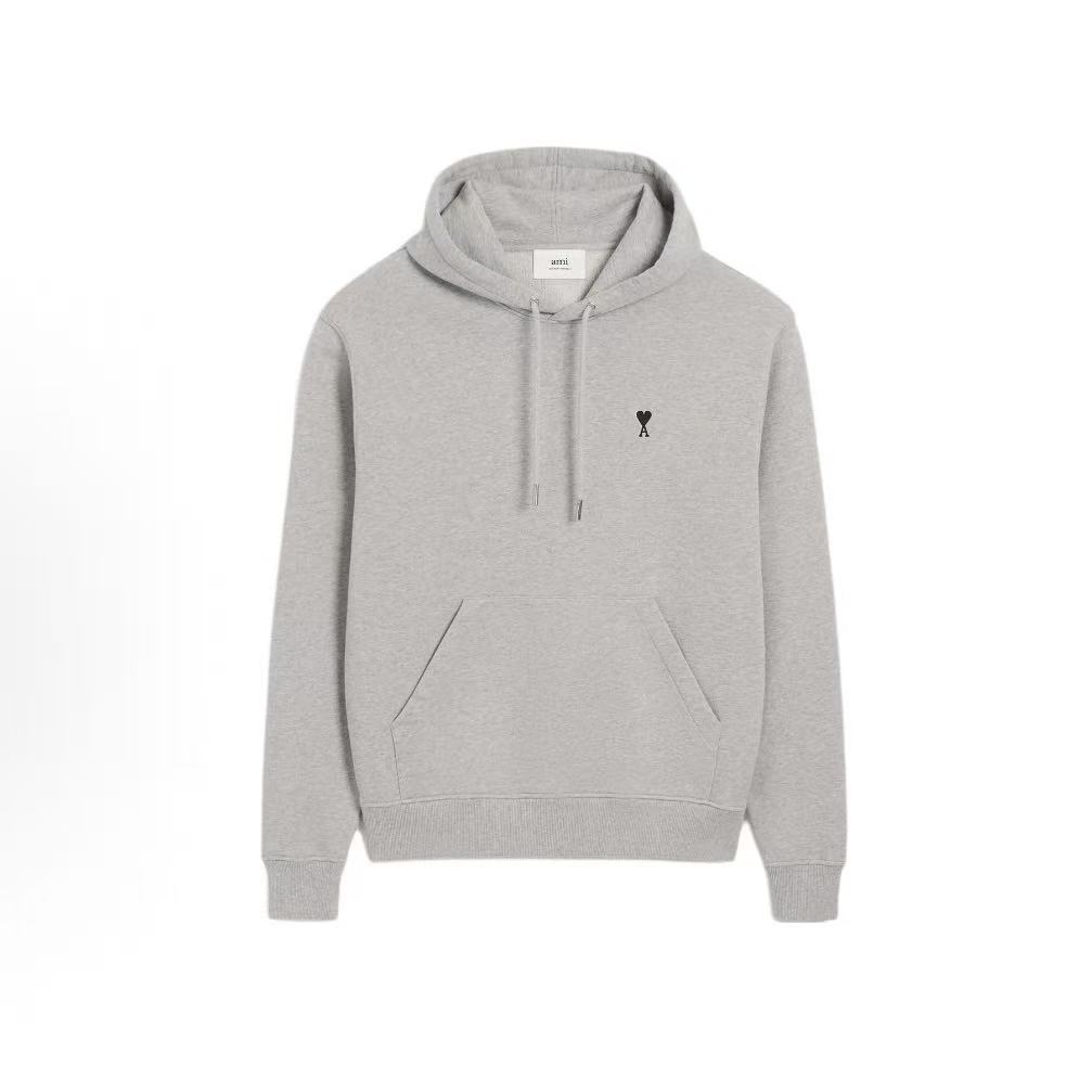 아미파리 로고 자수 후드 긴팔 스웨트셔츠 그레이 (탑아미공장)