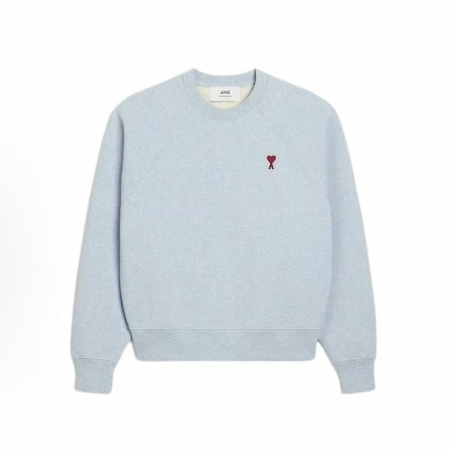 아미파리 FW23 레드 하트 맨투맨 스카이 블루 (탑아미공장)