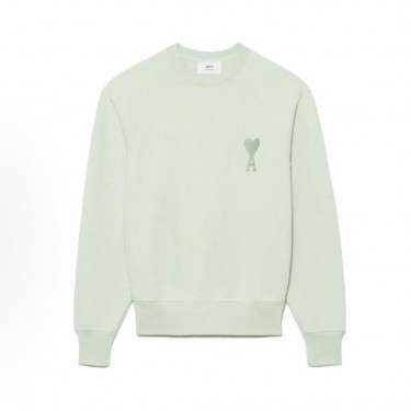 아미파리 SS22 하트 로고 자수 라운드넥 긴팔 맨투맨 남성용 그린 (탑아미공장)