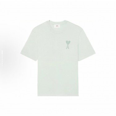 아미파리 SS22 캔디 컬러 하트 로고 자수 라운드넥 반팔 티셔츠 그린 (탑아미공장)