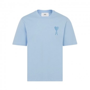 아미파리 SS22 캔디 컬러 하트 로고 자수 라운드넥 반팔 티셔츠 블루 (탑아미공장)