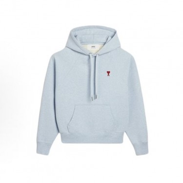 아미파리 SS24 하트 패턴 편안한 코튼 후드 풀오버 맨투맨 크림 블루 (탑아미공장)