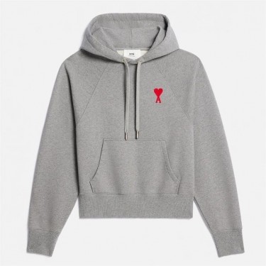 아미파리 SS23 로고 자수 솔리드 컬러 캐주얼 풀오버 스웨트셔츠 남성용 그레이 (탑아미공장)