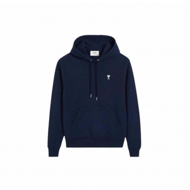 아미 파리솔리드 로고 자수 긴팔 스웨트셔츠 네이비 (탑아미공장)